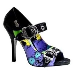 Demonia Zombie 09 Mary Jane Heels open toe & chunky buckles SZ 11 (Read Listing)